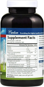 Carlson Solar D Gems - Vitamina D3 y Omega-3, 2000 UI, 360 Cápsulas Blandas