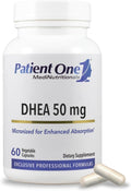 Patient One DHEA 50 mg | Suplemento para el Estado de Ánimo y Energía | Micronizado para Mayor Absorción | 60 Cápsulas