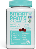 SmartyPants Vitaminas Prenatales Orgánicas, Gominolas Multivitamínicas: Biotina, Metilfolato, Omega 3 (ALA), Vitamina D3, C, B12, B6, A, K2 y Zinc, Colina, Vegetariano, 180 unidades (45 días)