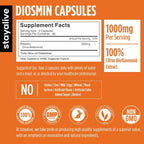 STAY ALIVE Pure Diosmin Complex 1000mg - 120 Cápsulas con Bioflavonoides Cítricos