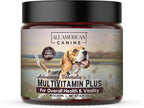 All American Canine Multivitamin Powder - Glucosamina y Condroitina para Articulaciones, Enzimas Digestivas y Probióticos, Sabor a Carne de Res, 90 Servicios