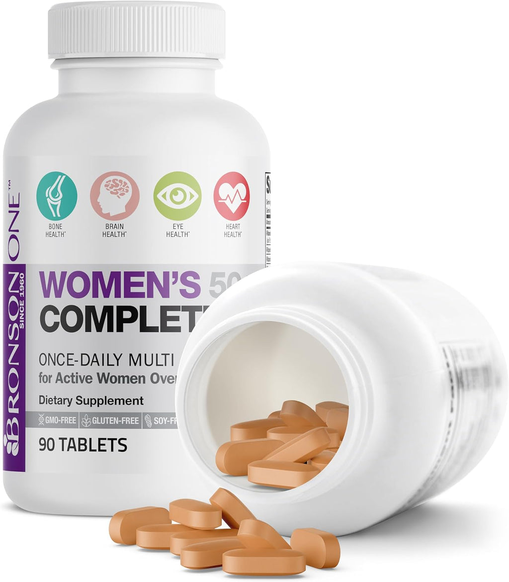 Bronson ONE Daily Women's 50+ Complete Multivitamin Multimineral, 90 Comprimidos