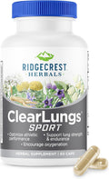 RidgeCrest Herbals ClearLungs Sport - Fórmula de Apoyo Respiratorio con Cordyceps, Rhodiola y Eleuthero | 60 Cápsulas Veganas