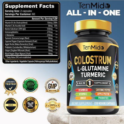 Suplemento de Calostro 10 en 1 con – Vitamina C: contribuye a la protección de las células frente al daño – Image 2