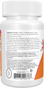 NOW Foods Vitamina D-3 10.000 UI, 120 Cápsulas Blandas