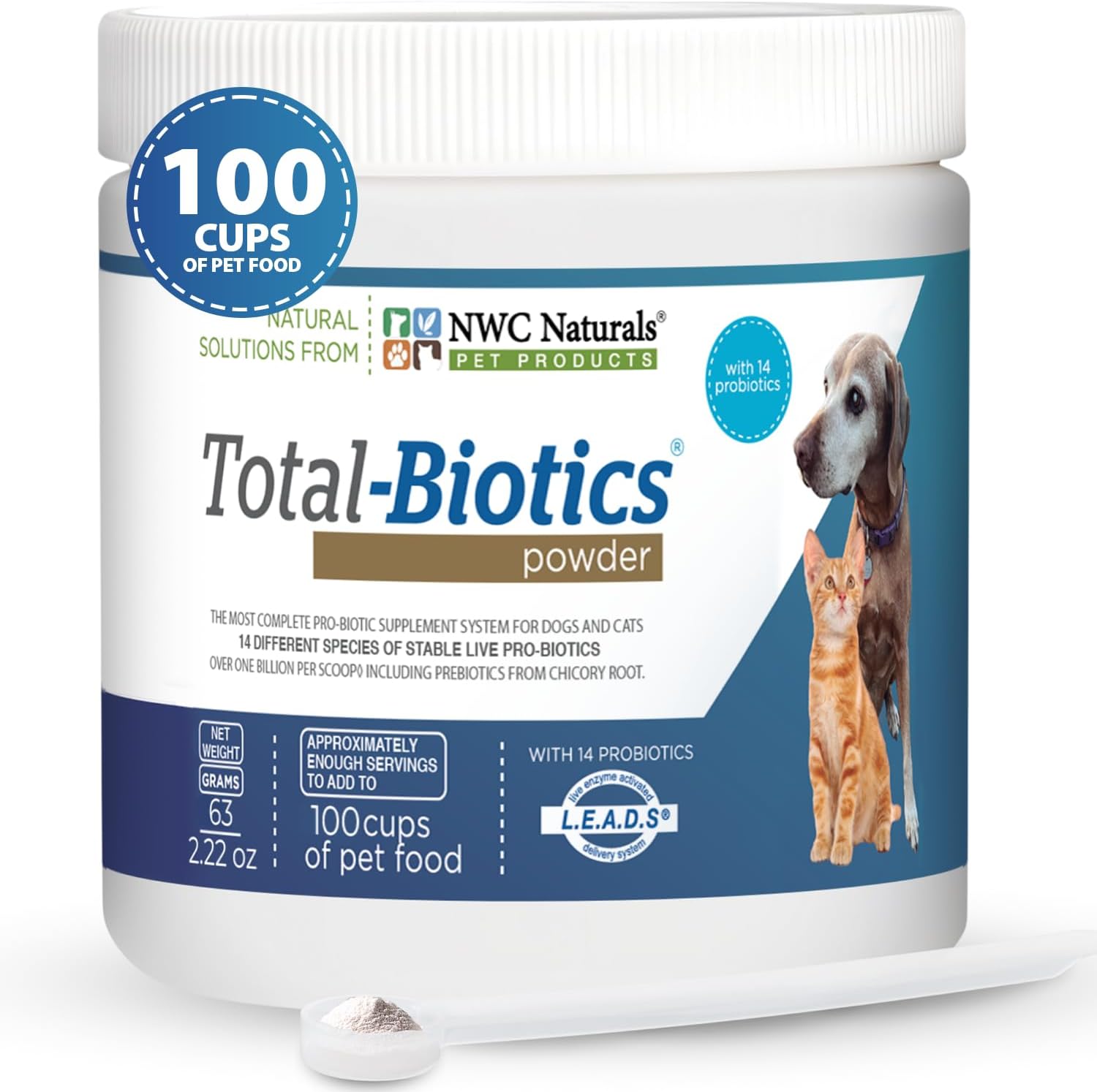 Total-Biotics Probióticos para Perros y Gatos - 365 Dosis, 8 oz