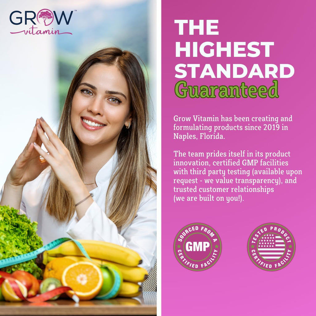 grow vitamin Multivitamínico Diario para Mujeres - 24 Vitaminas y Minerales - 60 Cápsulas - 2 Meses de Suministro