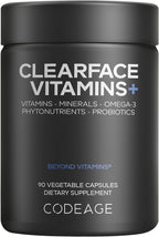 Codeage Clearface Vitamins+ – Vitaminas y Minerales para la Piel, 90 Cápsulas