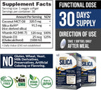 LABO Bioactive Silica - Pack de 3 - 90 Cápsulas Veganas - Sílice de Arroz 99% Pureza para Huesos y Articulaciones