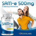 Sam e 500mg Complemento de Metionina para Hígado, Articulaciones, Cerebro y Estado de Ánimo, Alta Absorción SAM-e (S Adenosil Metionina), Vegano, Sin Gluten, No-GMO - Fabricado en EE.UU., 60 Cápsulas (Paquete de 2)