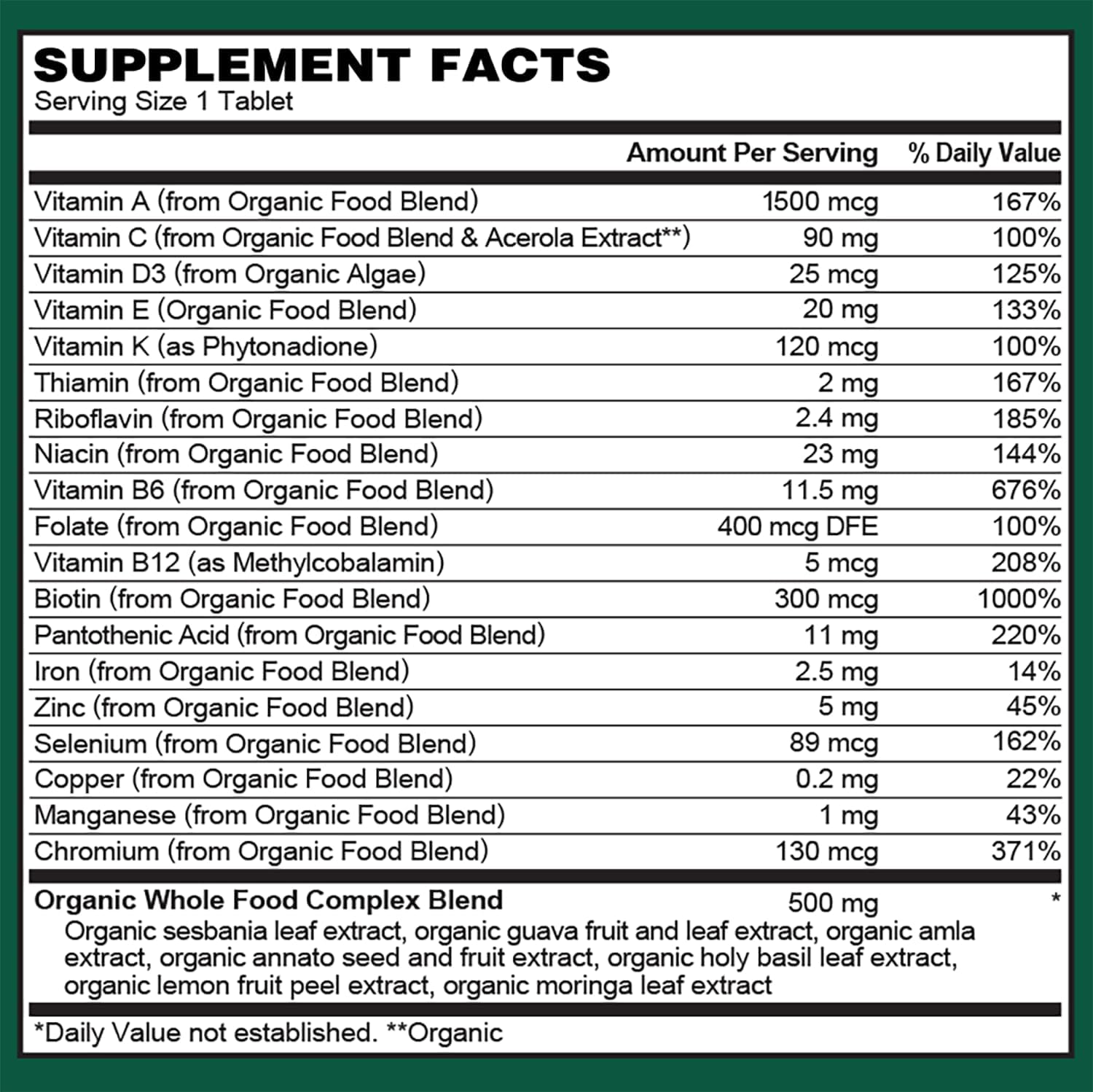 PlantFusion Multivitamínico Orgánico para Mujeres con Hierro - 60 Comprimidos
