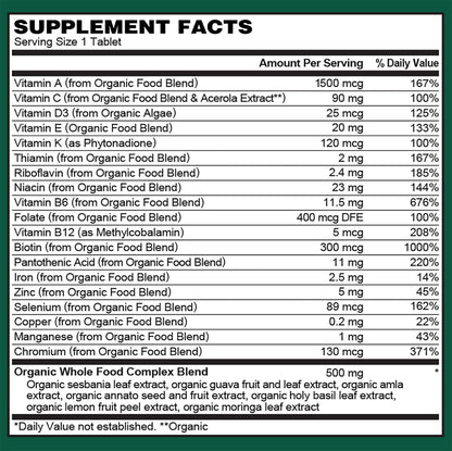 PlantFusion Multivitamínico Orgánico para Mujeres con Hierro - 60 Comprimidos – Image 7