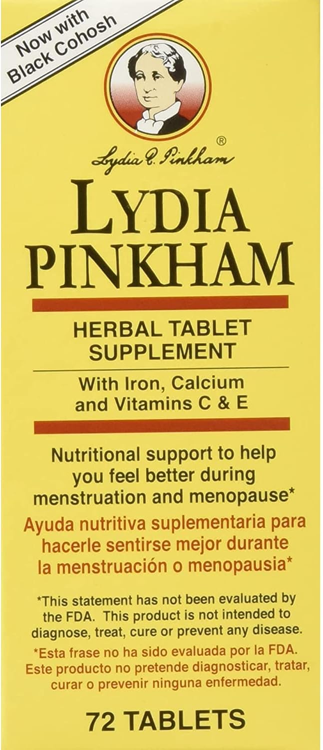 Lydia Pinkham Suplemento en Tabletas Herbales, 72 Comprimidos (Pack de 4)