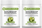 Pureverve Soursop Graviola Gummies con Musgo Marino y Zinc, Sin Azúcar, Vegano - 120 Gominolas (2 Paquete)