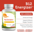 Zahler Energizer - Suplemento de Metil-B12 y Folato - Pastillas de Disolución Rápida Sabor Cereza - 360 Unidades
