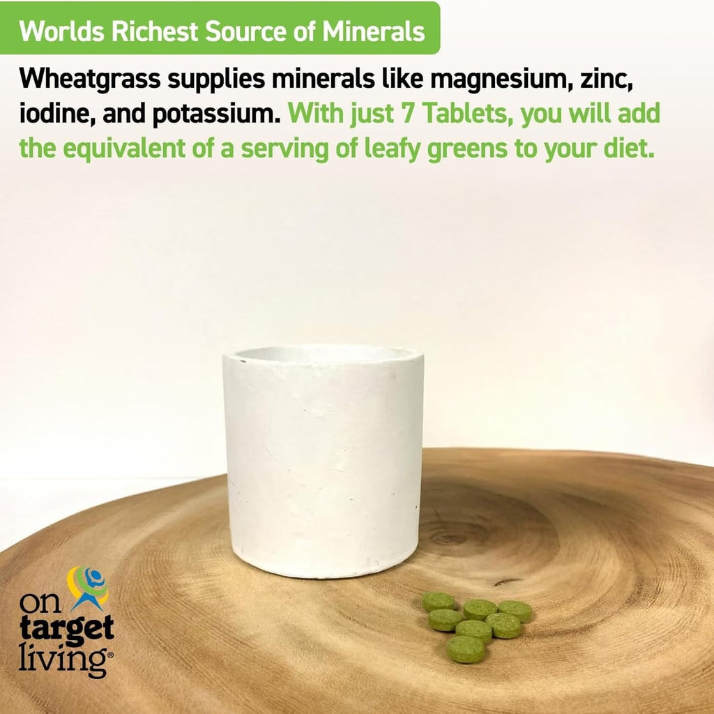 On Target Living Wheatgrass Tabletas Orgánico - 500 Comprimidos