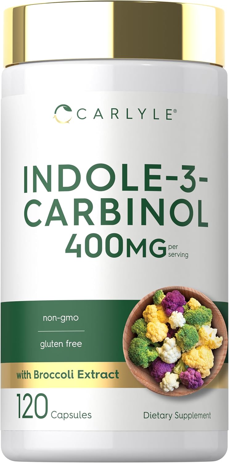Carlyle Indole-3-Carbinol 400 mg | 120 Cápsulas | Suplemento con I3C, Brócoli y Resveratrol