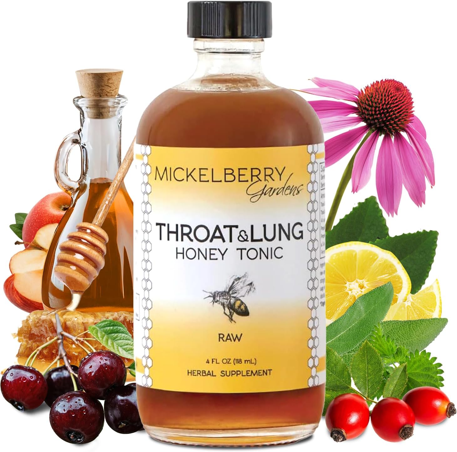 Mickelberry Gardens Tónico de Miel para Garganta y Pulmones (2x118ml)