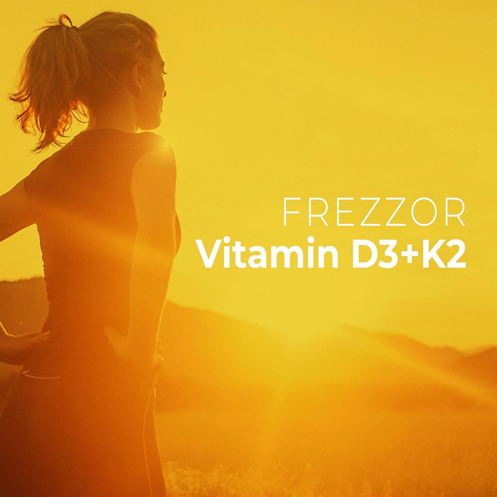 FREZZOR Vitamina D3 y K2, 2000 UI D3 + 80 mcg K2 (MK-7), 240 Cápsulas Blandas
