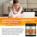 Swanson Vitamina C en Polvo 100% Ácido Ascórbico Puro - 3 Pack (3 x 454 g)
