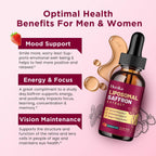 Hovika Suplemento de Azafrán Liposomal - 88.5 mg Extracto de Azafrán con L-Teanina, Manzanilla, Vitaminas C, B6, B12 y D3 - Apoyo al Estado de Ánimo, Energía y Enfoque - 60 ml Sabor Fresa