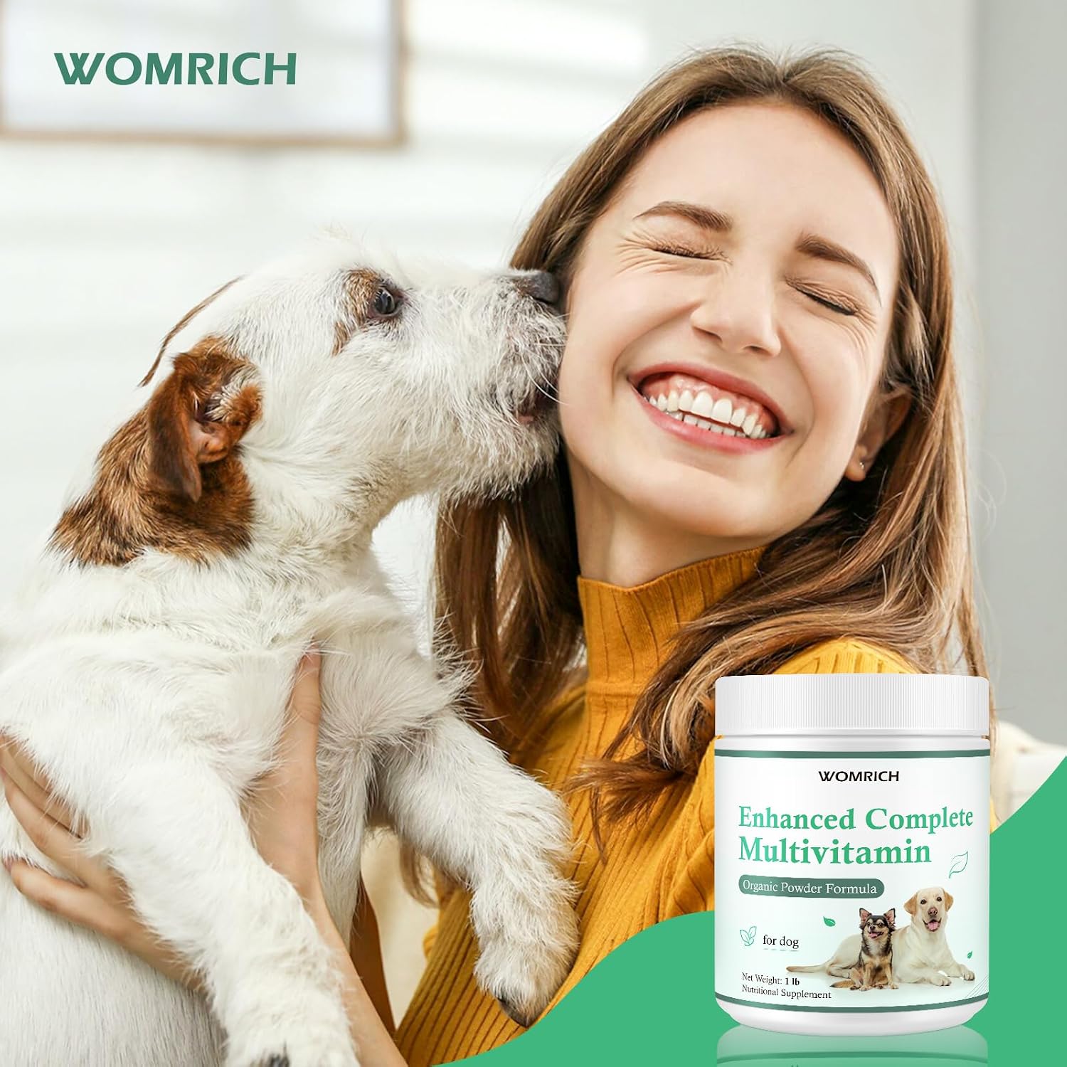 Multivitamínico en polvo para perros con probióticos y Omega-3 - 454 g (1 lb)