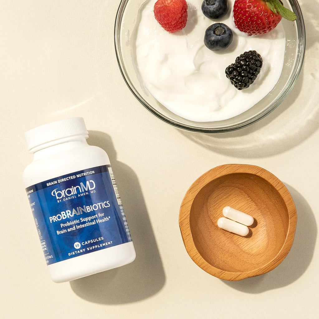 BRAINMD ProBRAINbiotics - 3 mil millones UFC, 60 cápsulas - Apoyo a la salud intestinal - Sin gluten