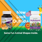 NaturesPlus Animal Parade Multivitamínico Infantil Masticable - Sabor Uva - 90 Comprimidos