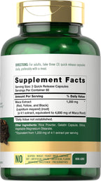 Cápsulas de Raíz de Maca Carlyle - 180 Cápsulas - Extracto de Alta Potencia - Sin Gluten y No GMO