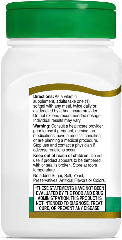 21st Century Vitamins Vitamina E 400 UI, 110 Cápsulas Blandas – Image 2