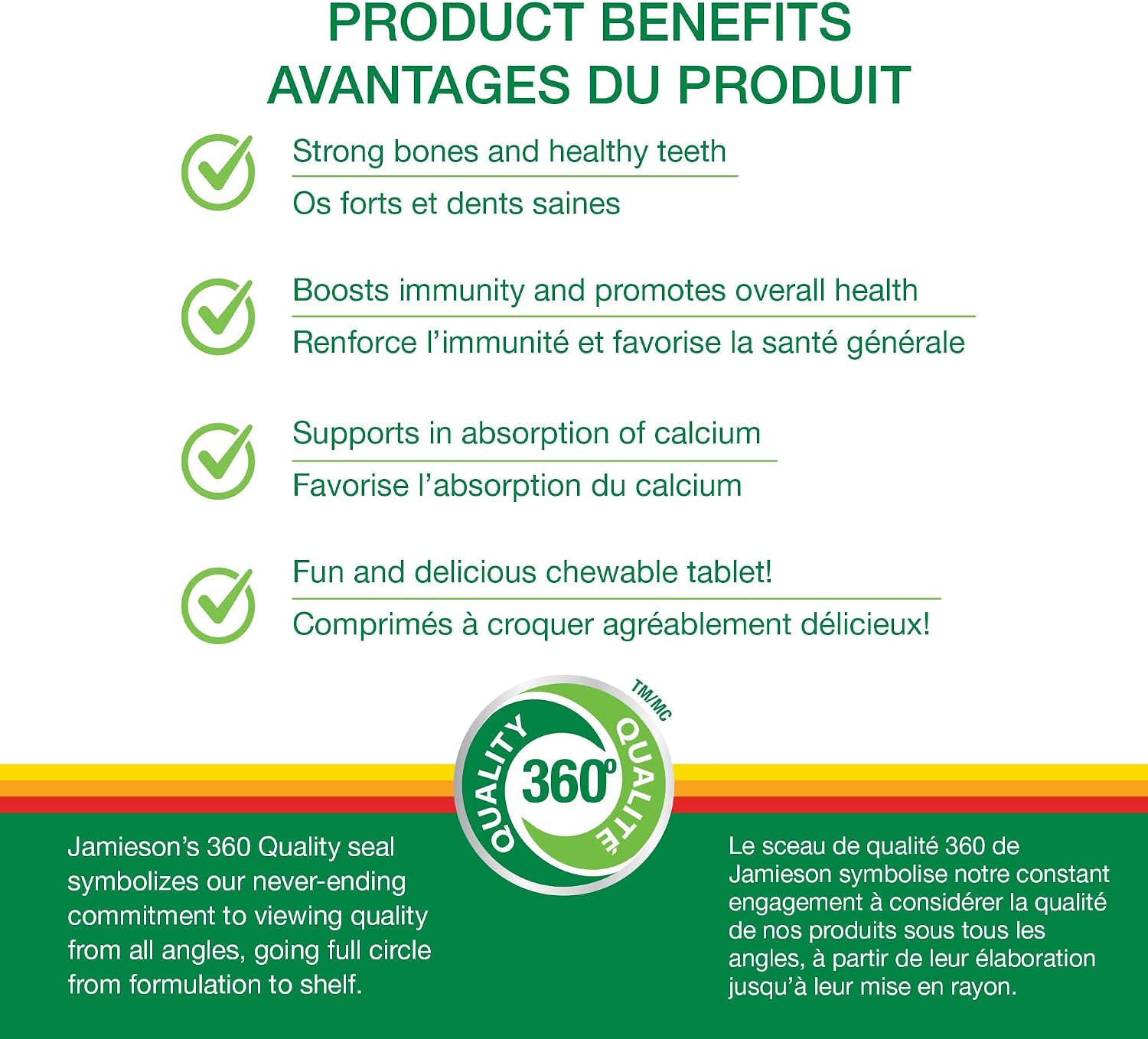 Jamieson Vitamina D3 1000 IU Naranja Masticable - 100 unidades