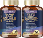 Totaria Cápsulas de Sea Moss 25 en 1, 120 Cápsulas por Frasco, 2 Frascos