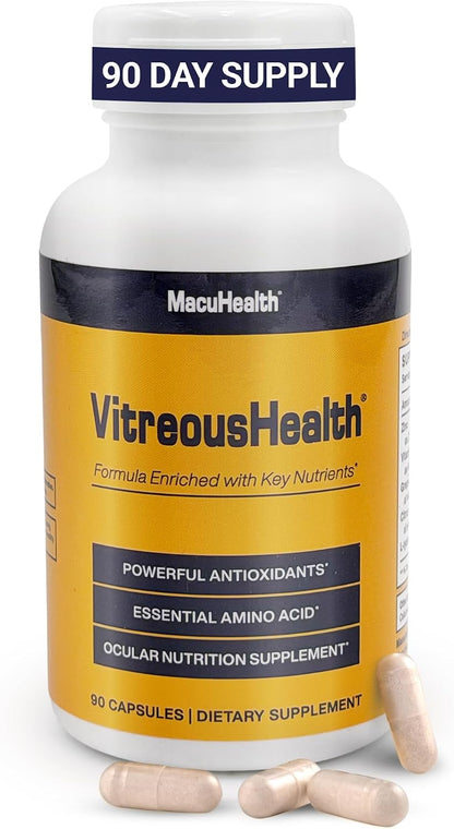 MacuHealth VitreousHealth Suplemento Ocular Basado en Evidencia – 90 Cápsulas – Image 1