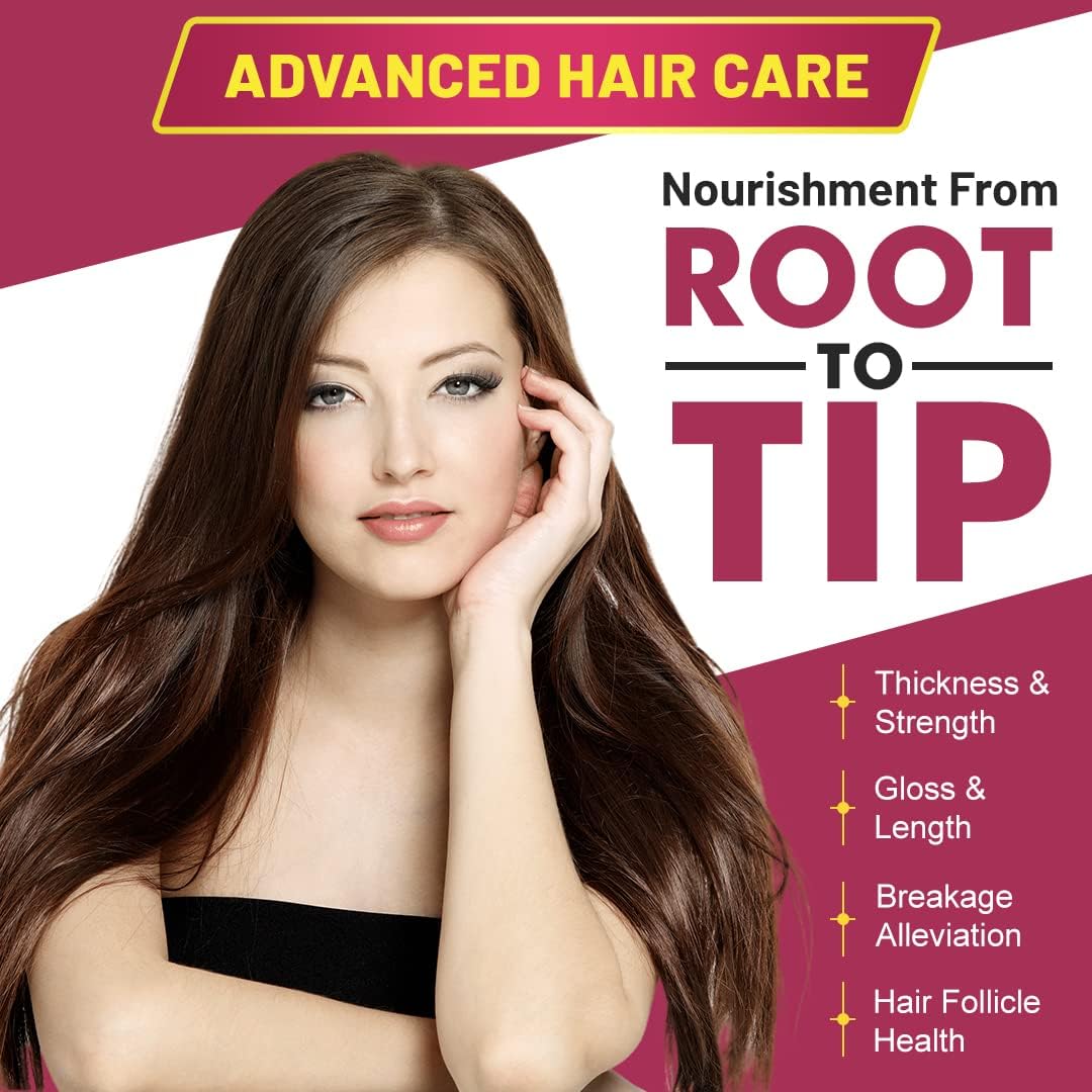 Simply Potent Vitaminas para Piel, Cabello y Uñas - 28 Ingredientes, Biotina 5000mcg, Queratina, MSM, Colágeno, Ácido Hialurónico - 60 Comprimidos