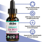 Irish Sea Moss Liquid Drops - Gotas Líquidas Orgánicas de Musgo de Mar, 30 ml