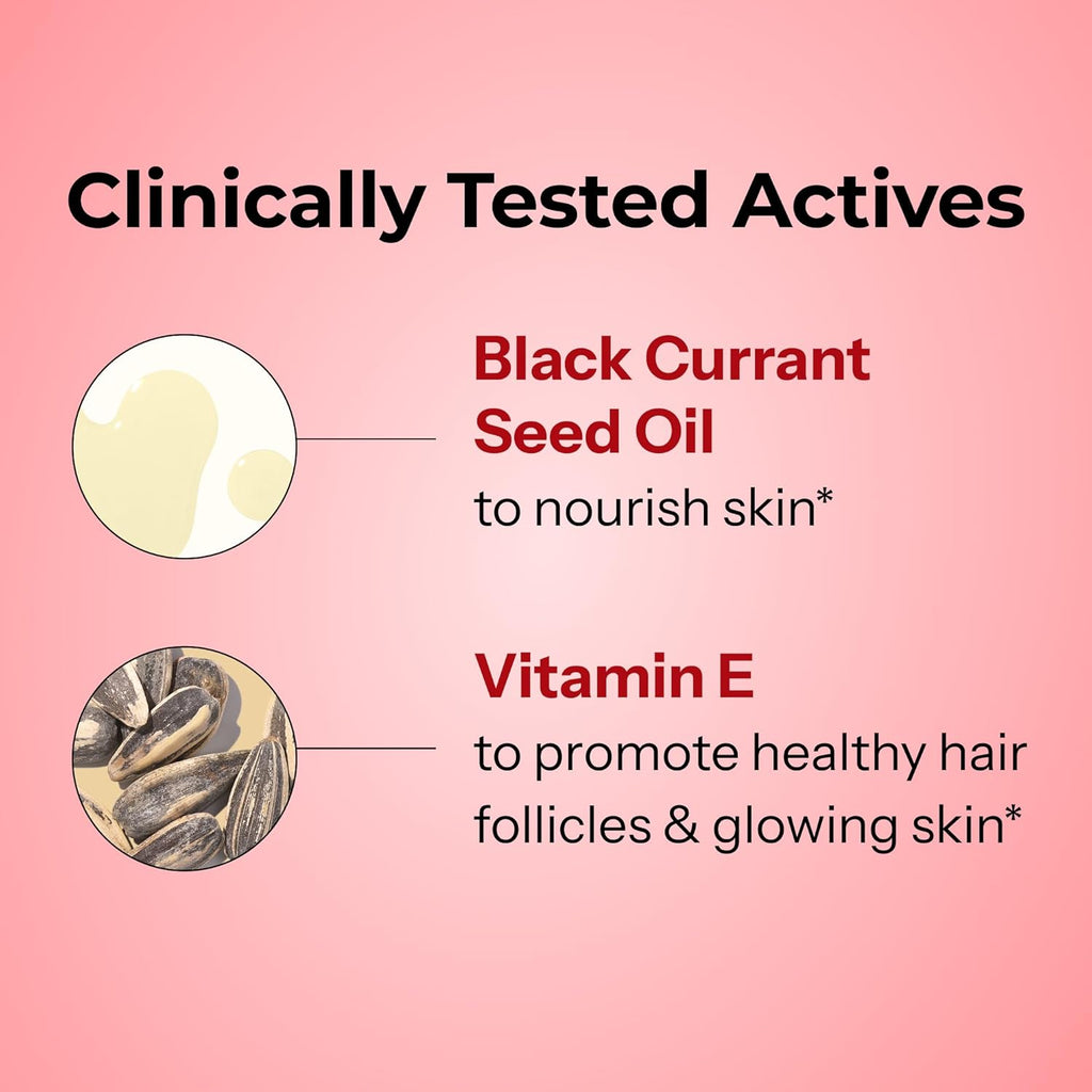 HUM Red Carpet Vitaminas para Piel y Cabello con Vitamina E y Aceite de Semilla de Grosella Negra