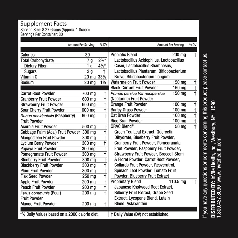 InVite Health Reds Hx® - Suplemento de Frutas y Verduras en Polvo con Probióticos, 30 Porciones (Paquete de 2)