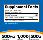 Nutricost GABA Puro en Polvo (Ácido Gamma-Aminobutírico) - 500 g - Pack de 3
