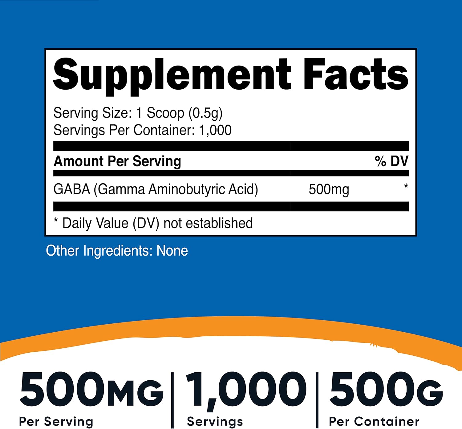 Nutricost GABA Puro en Polvo (Ácido Gamma-Aminobutírico) - 500 g - Pack de 3