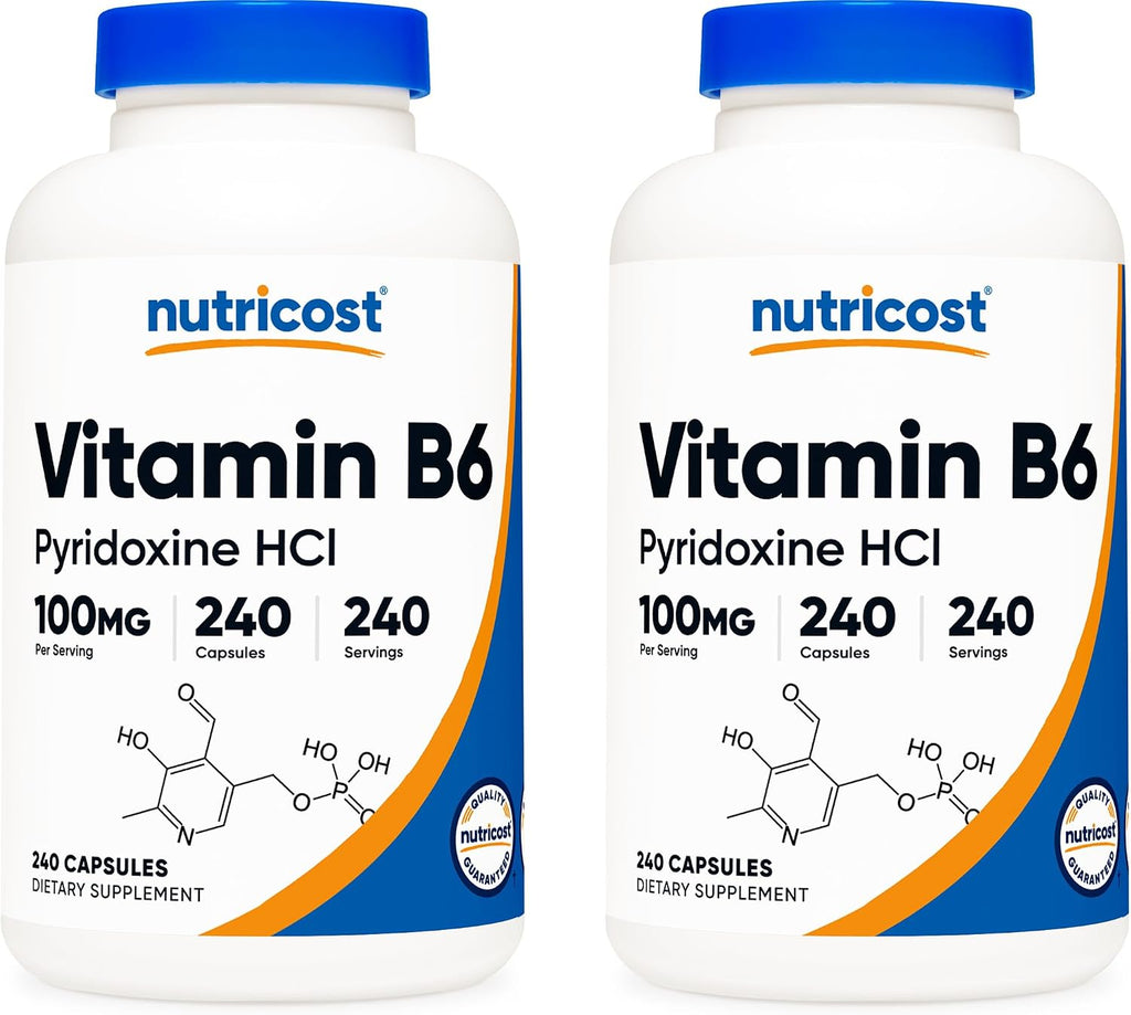 Nutricost Vitamin B6 (Pyridoxine HCl) 100 mg, 240 Capsules