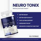 Neurotonix Memory Supplement - 180 Cápsulas (3 Envases) - Fórmula Oficial para Memoria y Concentración