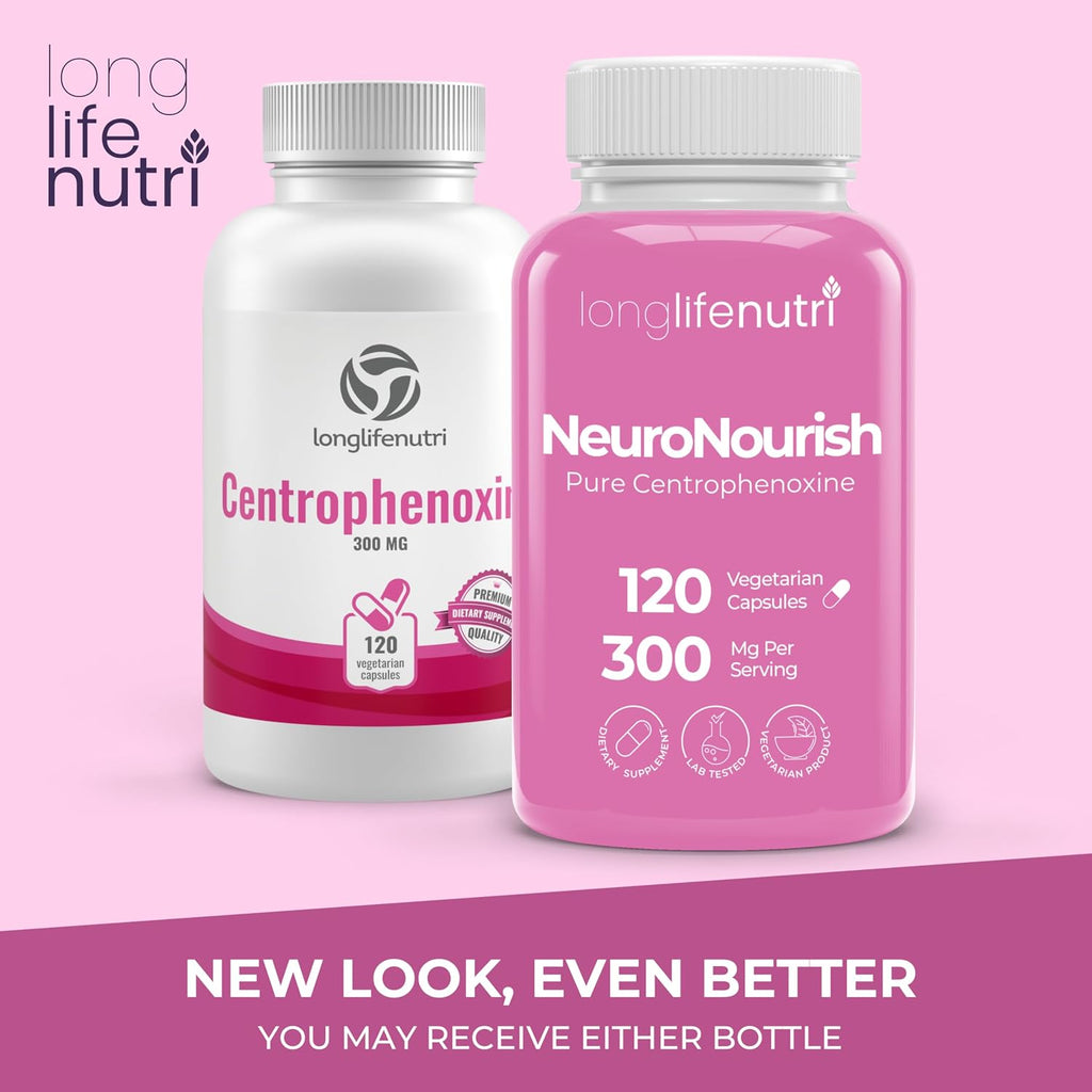 NeuroNourish Centrophenoxine 300 mg - 120 Cápsulas Vegetales - LongLifeNutri