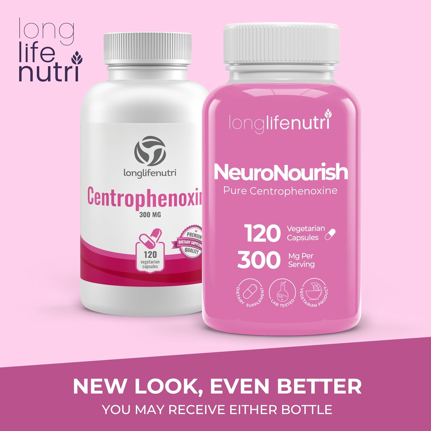 NeuroNourish Centrophenoxine 300 mg - 120 Cápsulas Vegetales - LongLifeNutri