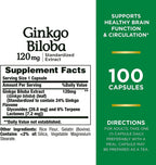 Nature's Bounty Ginkgo Biloba 120 mg, 100 cápsulas