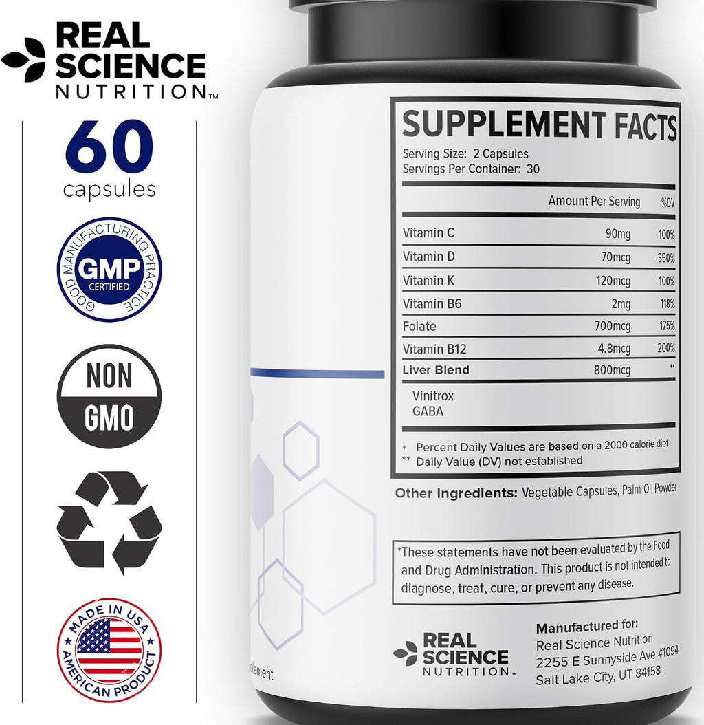 Real Science Nutrition Liver Miracle – Complemento Alimenticio para el Hígado con Óxido Nítrico