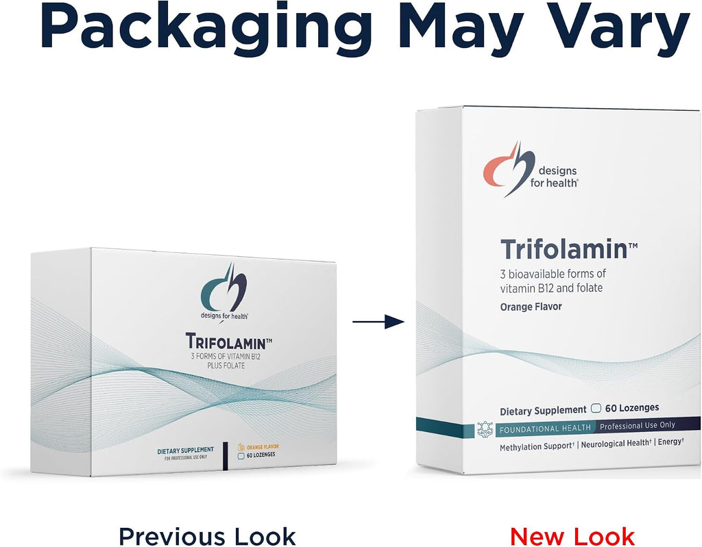 Designs for Health Trifolamin B12 + Folate - 3000mcg B12 (Three Forms) + MTHF Methylfolate - Orange Flavor Quick Dissolve Tablets (60 Lozenges)