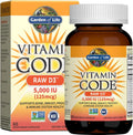 Garden of Life Vitamina D3 5000 UI, Suplemento de Alimentos Integrales con Chlorella, Frutas, Verduras y Probióticos, para Huesos e Inmunidad, 60 Cápsulas Vegetarianas