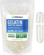 XPRS Nutra Cápsulas Vacías Tamaño 2 - 500 Unidades - Gelatina Bovina para Llenado DIY