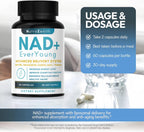 Suplemento NAD+ con Nicotinamida Ribósido, CoQ10 y Resveratrol – 60 Cápsulas