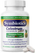 Symbiotics Naturade Calostro Masticable – Apoyo Inmunitario y Digestivo con Lactoferrina, Sin Gluten, Bajo en Azúcar (120 Comprimidos, Sabor Piña)
